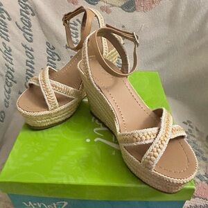 Y-Not? Woven Wedge Sandals